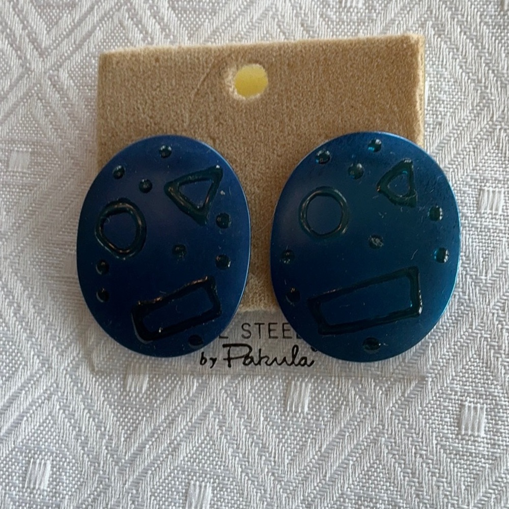 Pakula Blue Geometric Earrings